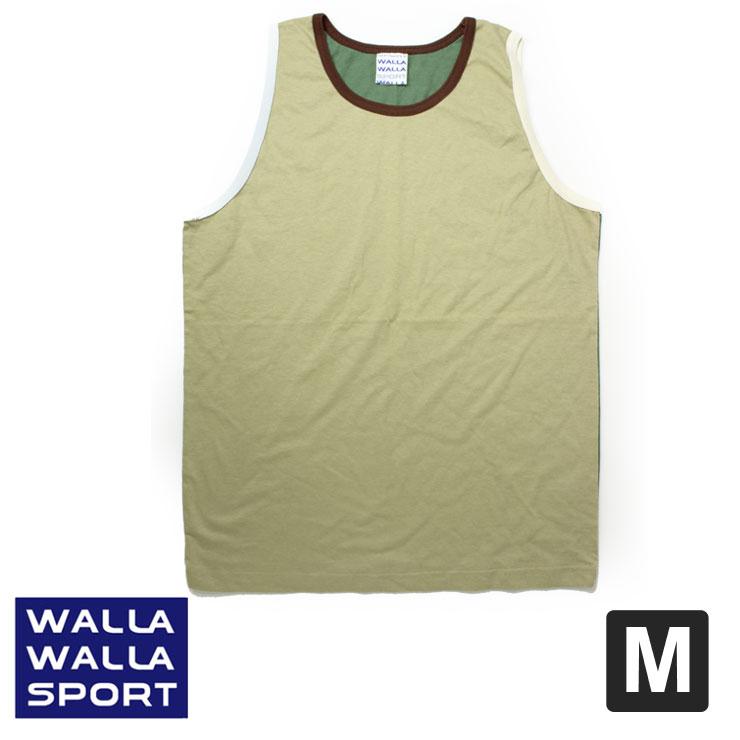 WALLA WALLA SPORT ワラワラスポーツ パネル リブ タンクトップ ベージュ/ナチュラル/グレー Mサイズ | WALLA WALLA SPORT