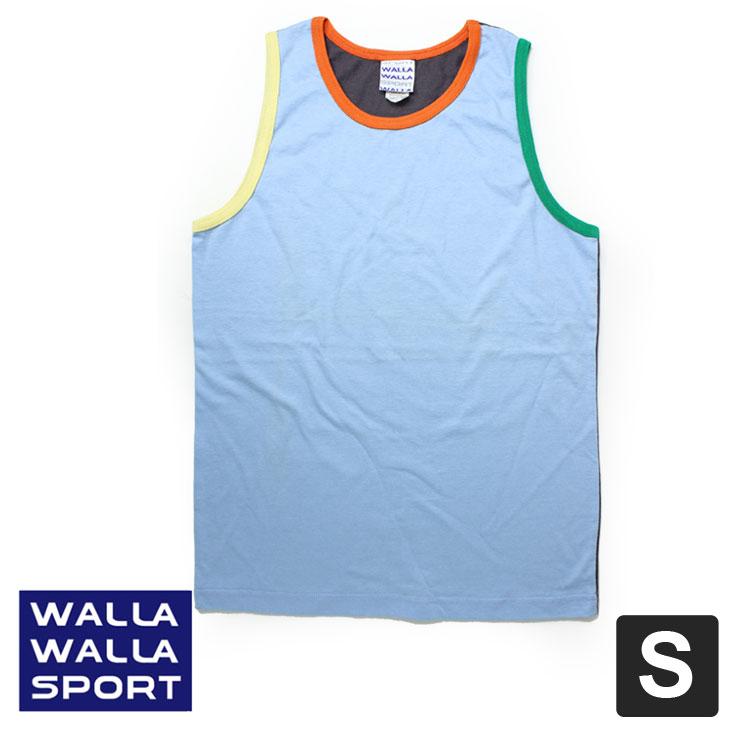 WALLA WALLA SPORT ワラワラスポーツ パネル リブ タンクトップ サックス/グリーン/イエロー Ｓサイズ | WALLA WALLA SPORT