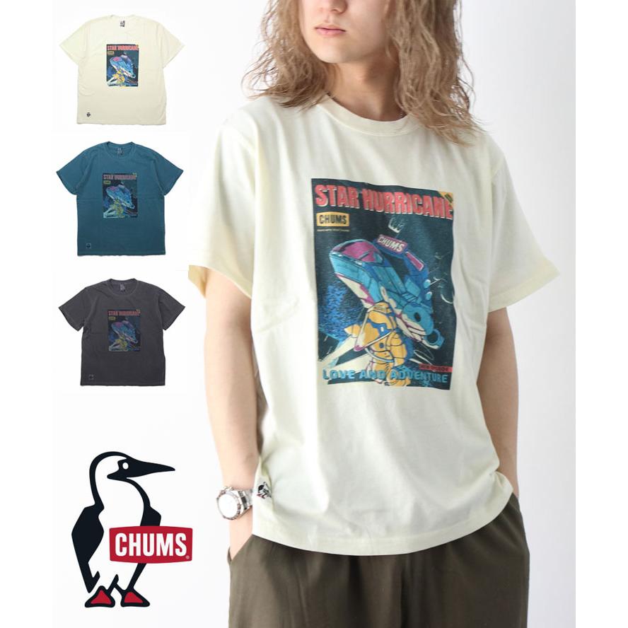 CHUMS チャムス Tシャツ メンズ 半袖 CHUMS スター ハリケーン CH01-2529 ピグメントダイ 顔料染め | CHUMS