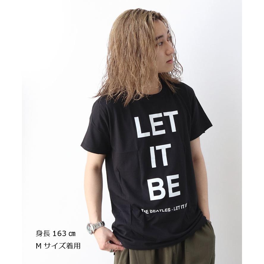 バンド Tシャツ ロック ビートルズ let it be Tシャツ グッズ メンズ レディース 半袖 トップス バンド ブラック | protocol | 02