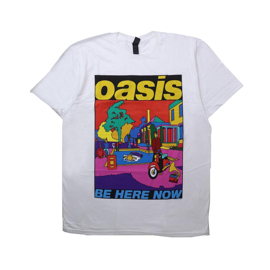 オアシス Tシャツ メンズ バンドTシャツ ロック oasis BE HERE NOW tee 半袖 ホワイト レディース フェス 野外フェス | 