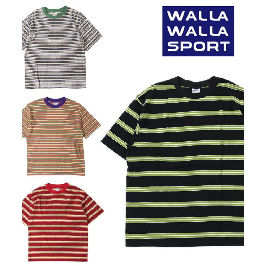 WALLA WALLA SPORT ワラワラスポーツ Tシャツ メンズ 半袖 S/S STRIPE TEE ショートスリーブ ストライプTシャツ 春夏 ボーダー カジュアル コットン | WALLA WALLA SPORT