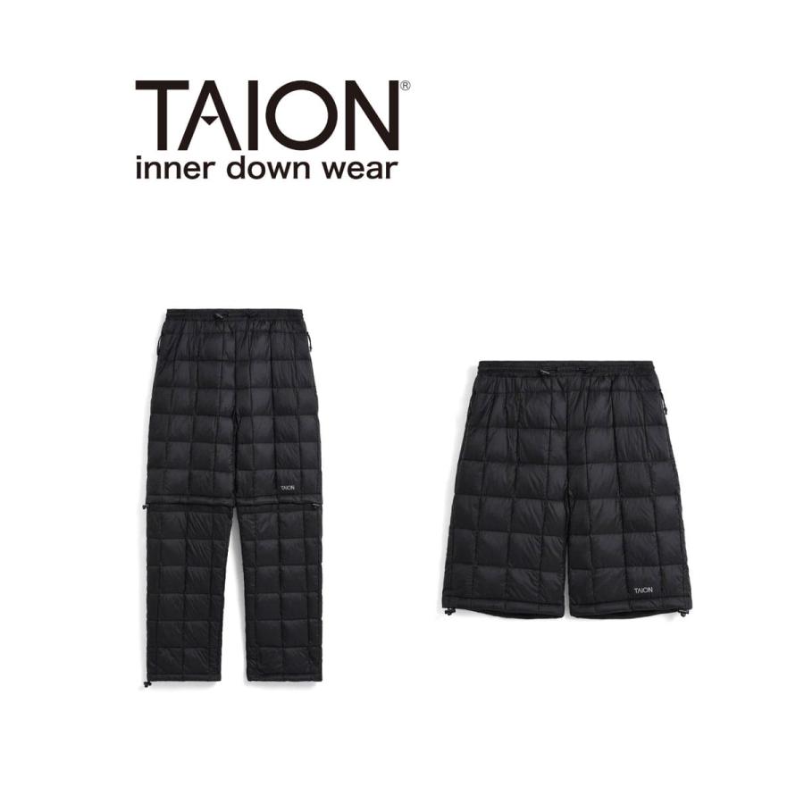 TAION タイオン ベーシックスポーツ ひざ下取外し式 ライトダウンパンツ TAION-131PTDCBS メンズ レディース ダウンパンツ 2WAY 軽量 防寒 アウトドア キャンプ | TAION