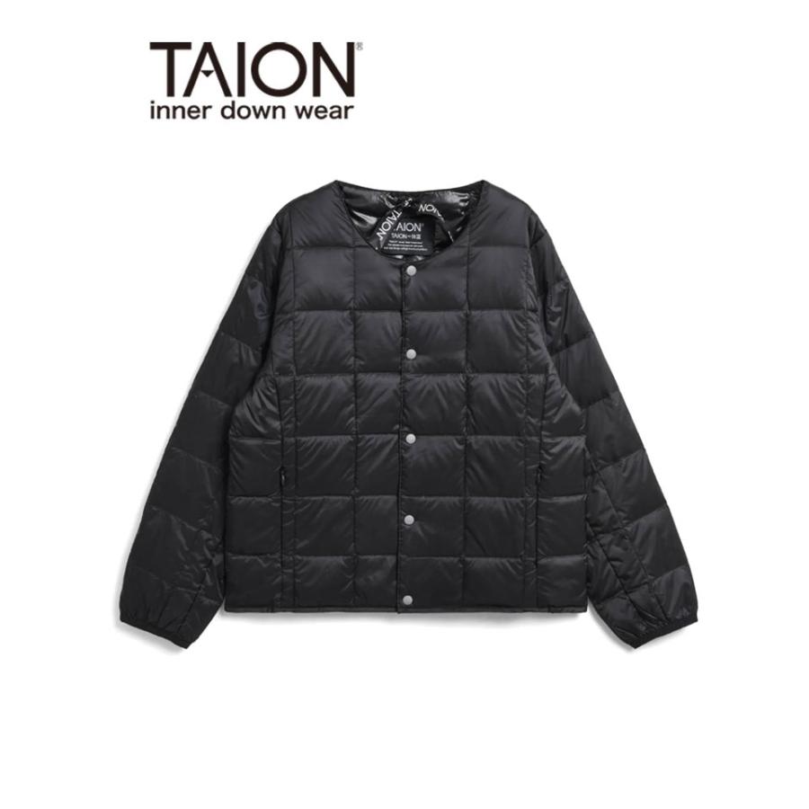 TAION タイオン キッズ ベーシック クルーネックボタン インナーダウンジャケット TAION-K104 子供服 800FP 軽量 ダウンジャケット 収納袋付き | TAION