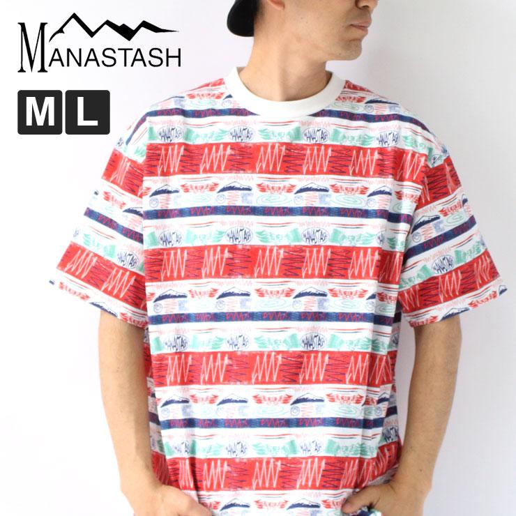 MANASTASH MTN STRIPE TEE マナスタッシュ Tシャツ マウンテン ストライプ Tee 4135006 | MANASTASH