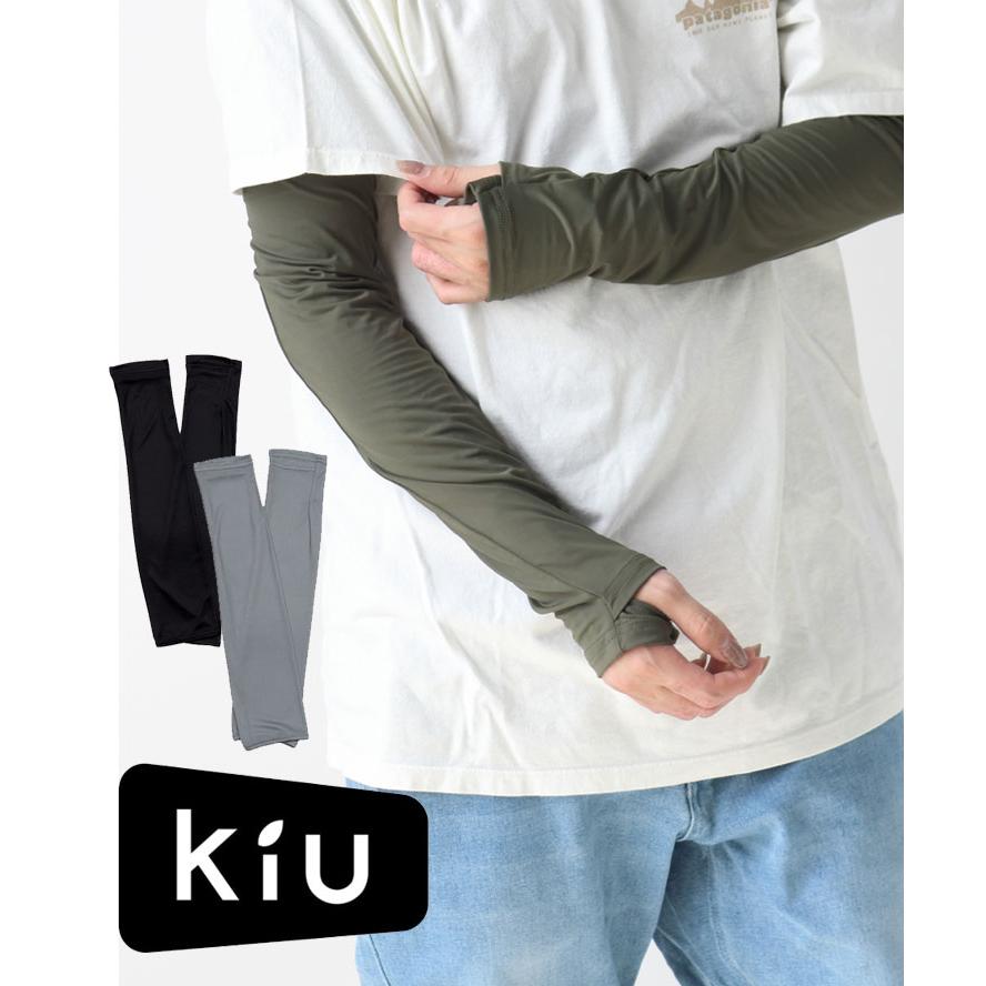 KiU キウ 接触冷感 吸水速乾 UVカット アームカバー メンズ レディース 夏 薄手 ストレッチ 指貫 スマホ対応 日焼け防止 紫外線対策 通勤 通学 K460 | KiU