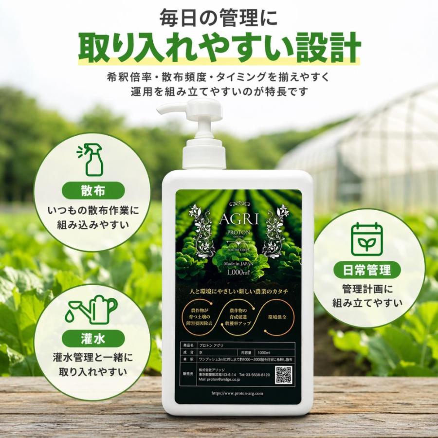 お買い得品 6本セット PROTON AGRI プロトンアグリ プロトン水 1,000ml 土壌改良剤 成長促進 活性酸素 病害対策 バクテリア活性化 光合成 日照不足_2