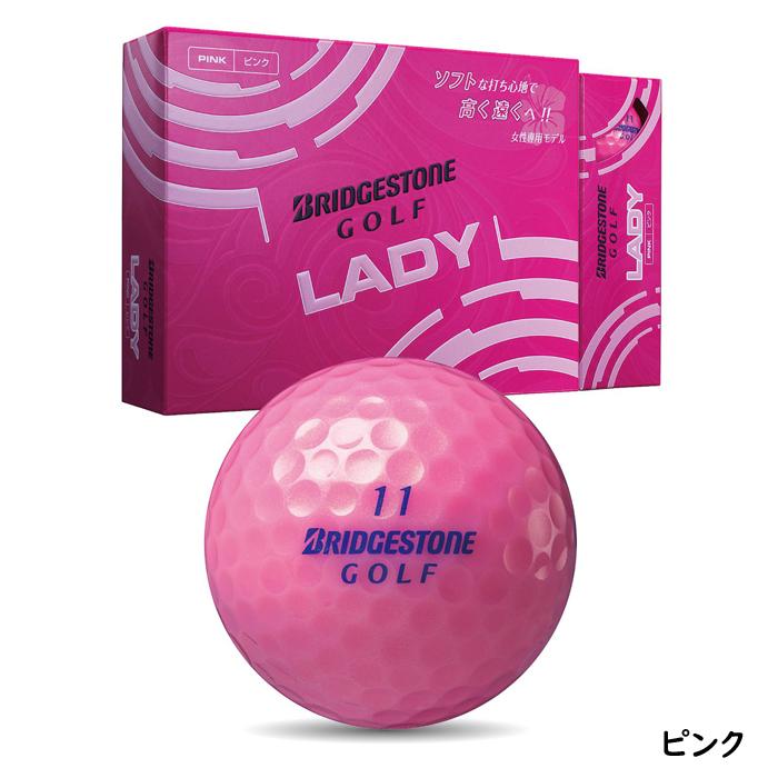 BRIDGESTONE GOLF LADY BALL / ブリヂストンゴルフ レディ ボール 1ダース(12個入り) ホワイト ピンク レディース
