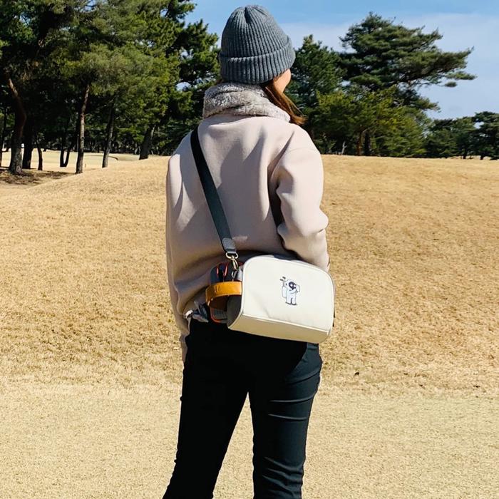 【在庫限り】Marty Golf Marty Cart Bag(Black×Ivory) 2-001 / マーティーゴルフ マーティー カートバッグ (ブラック×アイボリー) ショルダー 2WAY 撥水の画像