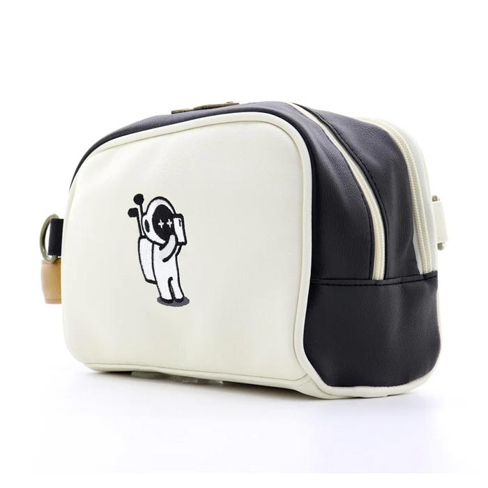 【在庫限り】Marty Golf Marty Cart Bag(Black×Ivory) 2-001 / マーティーゴルフ マーティー カートバッグ (ブラック×アイボリー) ショルダー 2WAY 撥水の画像