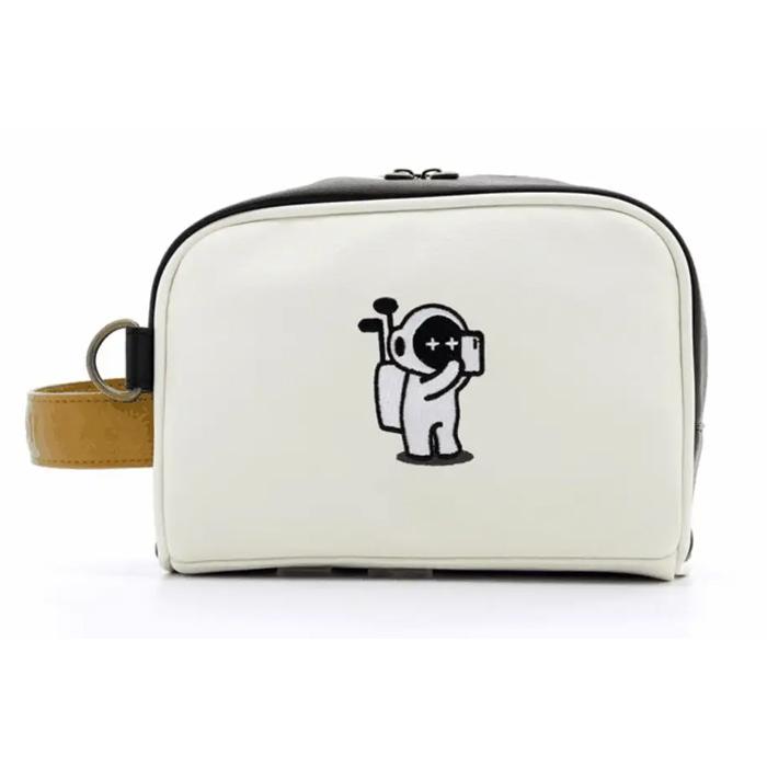 【在庫限り】Marty Golf Marty Cart Bag(Black×Ivory) 2-001 / マーティーゴルフ マーティー カートバッグ (ブラック×アイボリー) ショルダー 2WAY 撥水の画像