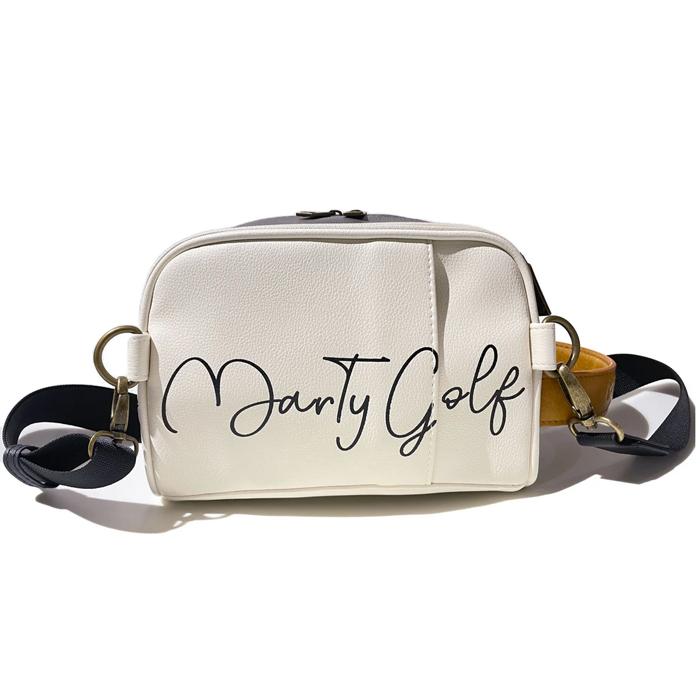 【在庫限り】Marty Golf Marty Cart Bag(Black×Ivory) 2-001 / マーティーゴルフ マーティー カートバッグ (ブラック×アイボリー) ショルダー 2WAY 撥水の画像
