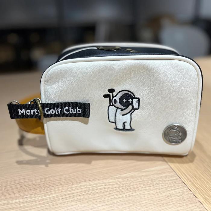 【在庫限り】Marty Golf Marty Cart Bag(Black×Ivory) 2-001 / マーティーゴルフ マーティー カートバッグ (ブラック×アイボリー) ショルダー 2WAY 撥水の画像