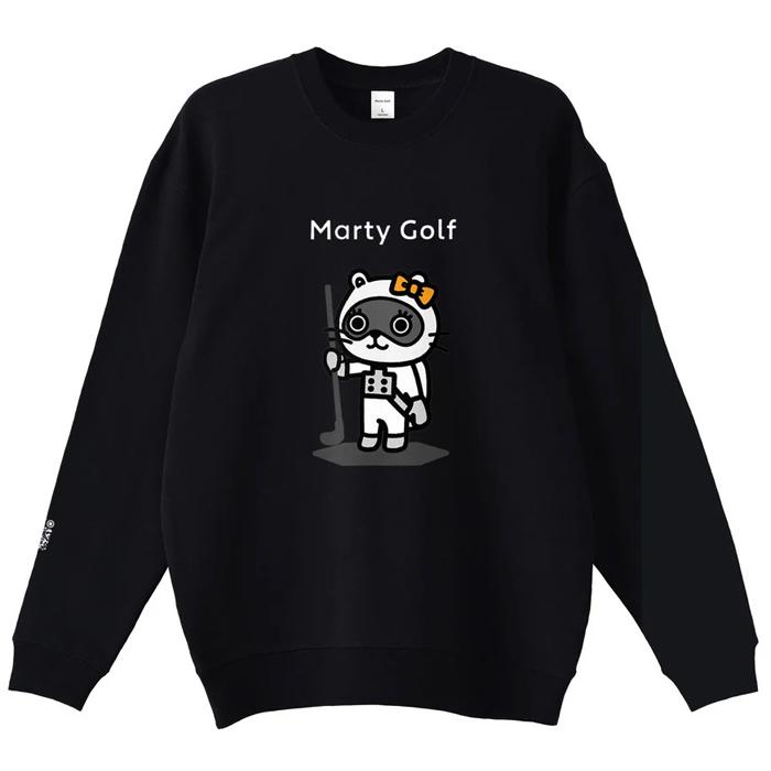 Marty Golf Tanuki Sweat (97) (white/black) / マーティーゴルフ