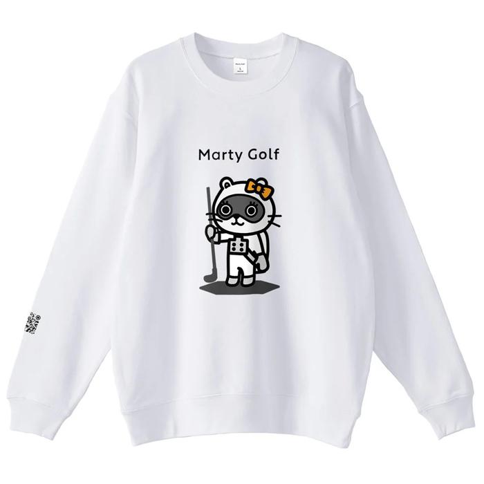 Marty Golf Tanuki Sweat (97) (white/black) / マーティーゴルフ