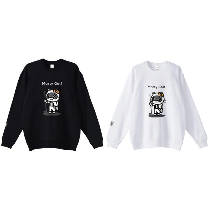 Marty Golf Tanuki Sweat (97) (white/black) / マーティーゴルフ