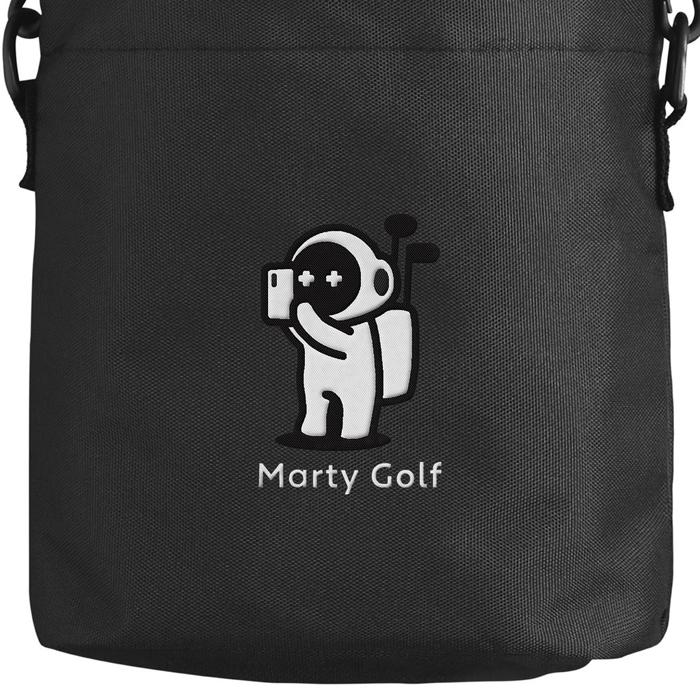 Marty Golf 手下げCaddy Black(212-001) / マーティーゴルフ  手下げ キャディー ブラック ユニセックス コンパクト 軽量 2WAY ゴルフバッグ ショルダーバッグの画像