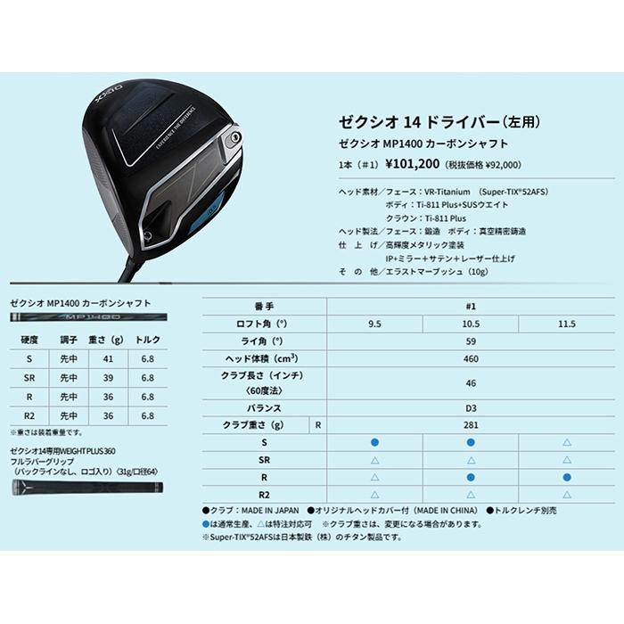XXIO DUNLOP XXIO14 DRIVER LEFT / ダンロップ ゼクシオ14 ドライバー