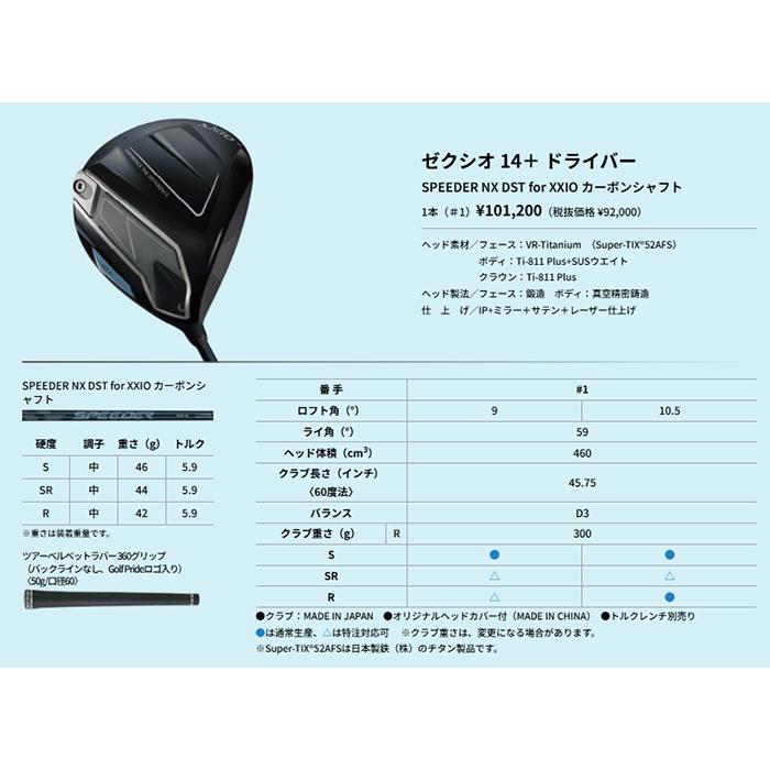 XXIO DUNLOP XXIO14+ DRIVER / ダンロップ ゼクシオ14プラス
