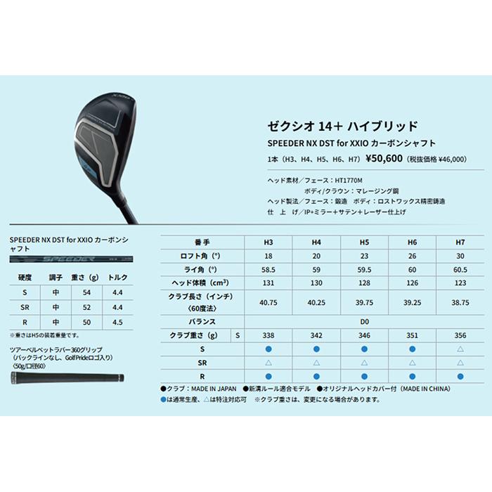XXIO DUNLOP XXIO14+ HYBRID / ダンロップ ゼクシオ14プラス