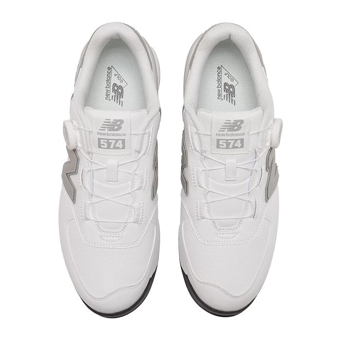 【在庫限り】NEW BALANCE UNISEX UG574BC4 / ニューバランス 574 v4 SL BOA ゴルフシューズ ユニセックス 2025年モデル White with Grey 2E/4E スパイクレス_1