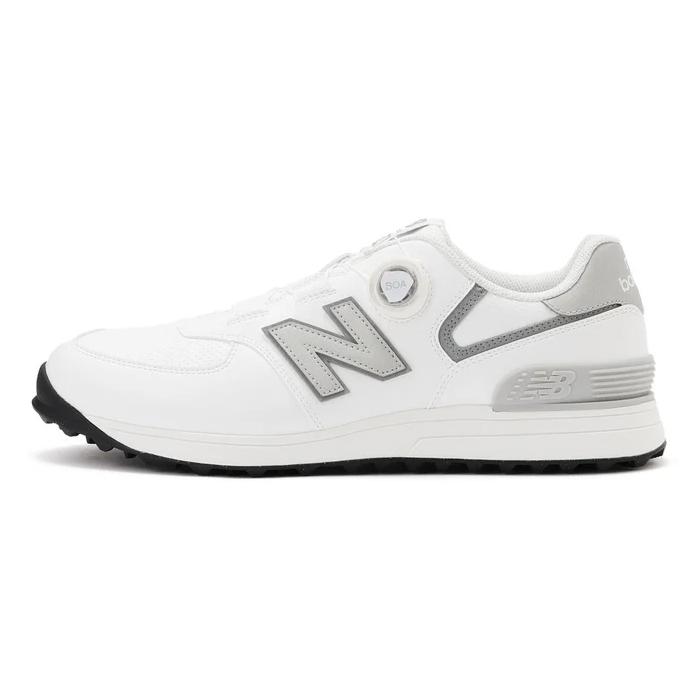【在庫限り】NEW BALANCE UNISEX UG574BC4 / ニューバランス 574 v4 SL BOA ゴルフシューズ ユニセックス 2025年モデル White with Grey 2E/4E スパイクレス_3
