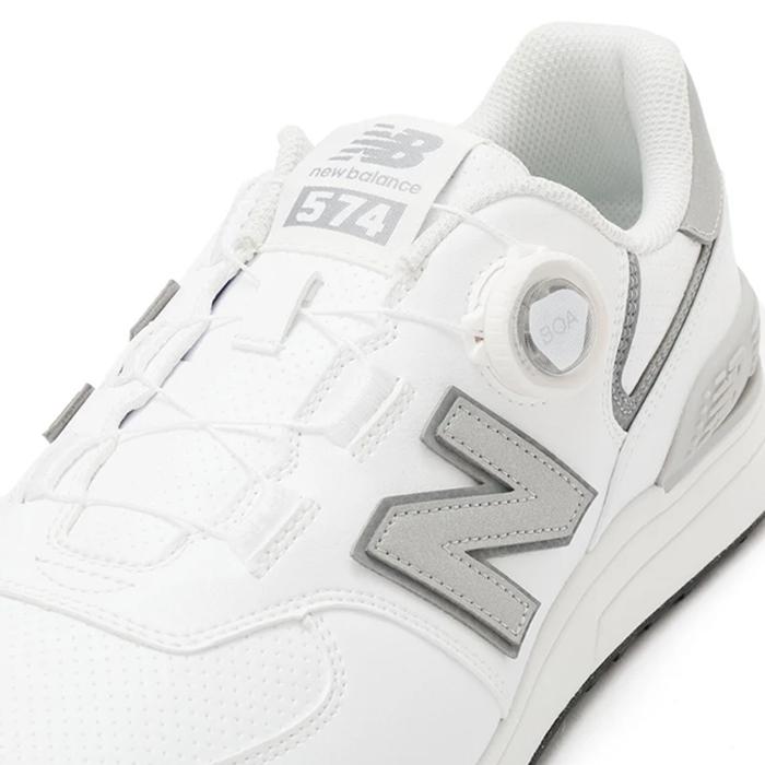 【在庫限り】NEW BALANCE UNISEX UG574BC4 / ニューバランス 574 v4 SL BOA ゴルフシューズ ユニセックス 2025年モデル White with Grey 2E/4E スパイクレス_5