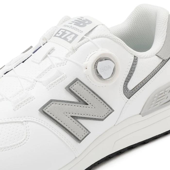 【在庫限り】NEW BALANCE UNISEX UG574BC4 / ニューバランス 574 v4 SL BOA ゴルフシューズ ユニセックス 2025年モデル White with Grey 2E/4E スパイクレス_6