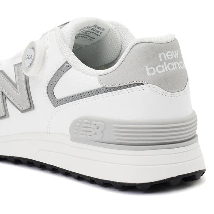 【在庫限り】NEW BALANCE UNISEX UG574BC4 / ニューバランス 574 v4 SL BOA ゴルフシューズ ユニセックス 2025年モデル White with Grey 2E/4E スパイクレス_8