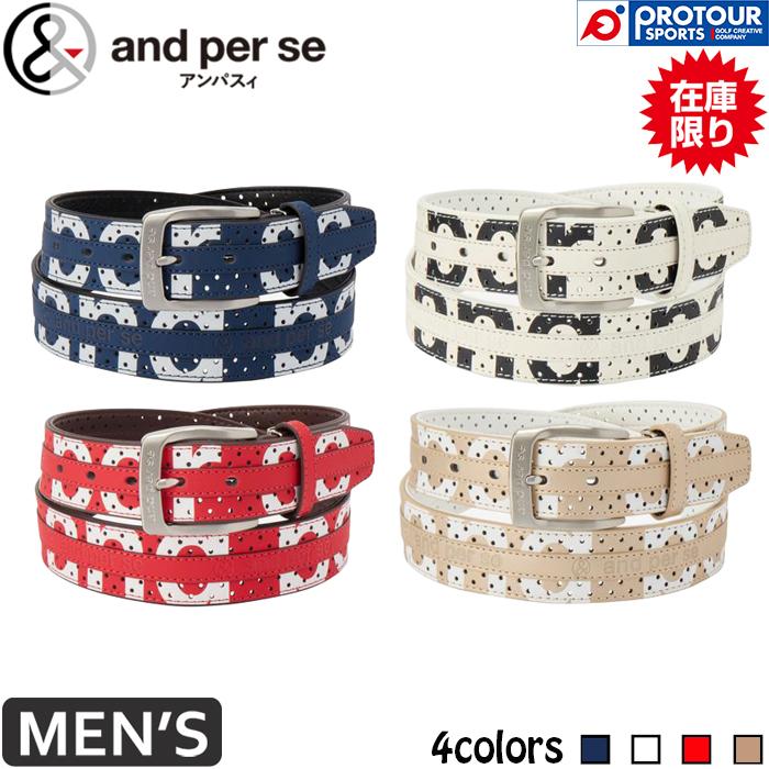 and per se メンズベルト新品 and per se（アンパスィ） 【在庫限り】and per se LOGO PRINTED BELT
