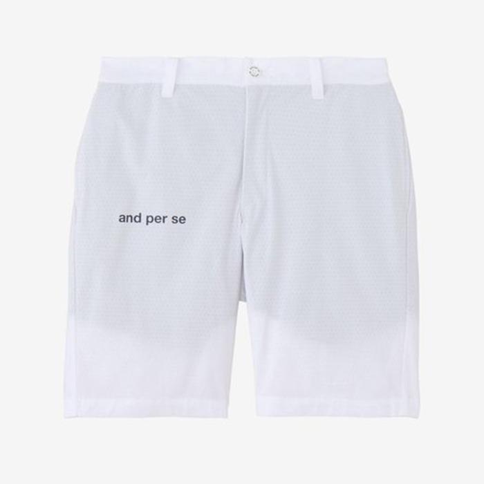 ✨️新品タグ付✨️and per se ホワイト ハーフパンツ LL 半ズボン and per se（アンパスィ） 【在庫限り】and per se AMS5556E2