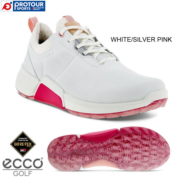 ECCO Women's GOLF BIOM HYBRID 4 Spikeless GoreTex WHITE/SILVER PINK