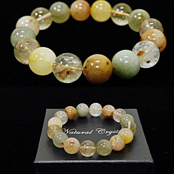 特選品天然石] マルチカラー MIXルチル [13mm]100113 : PROUD Select