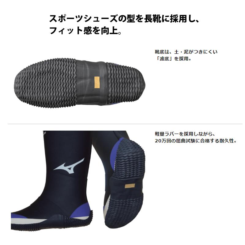 ミズノ MIZUNO ジャスタフィットNH1 F3JBN001 ハーフワークブーツ 長靴｜proues｜03