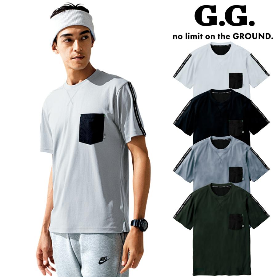 G.GROUND 半袖Tシャツ 0135-53 G.G ストレッチ 消臭 イージーケア 吸汗