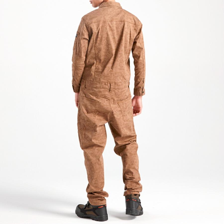 寅壱 迷彩柄ツナギ 3610-501 3L細見 ストレッチ つなぎ ツヅキ服 整備