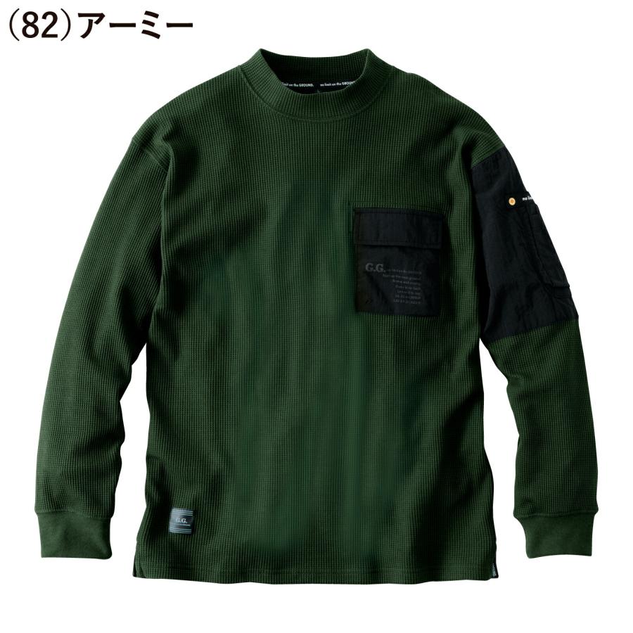タグ付き未使用品♡G/FORE COLORADOレイヤードロゴ 長袖モックネック G.GROUND モックネック 長袖Tシャツ 4475-52 ワッフル ストレッチ 消臭