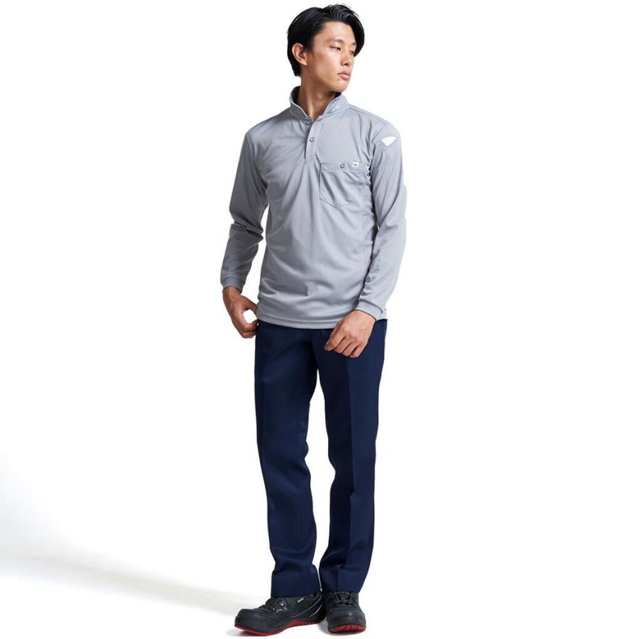 寅壱 ポロシャツ 長袖 5949-614 作業着 メッシュ 速乾 消臭 夏 通年