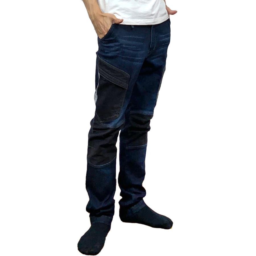 Y's デニムカーゴパンツ 寅壱 デニム カーゴパンツ 8840-219 S M L LL TORAICHI デニム 現場