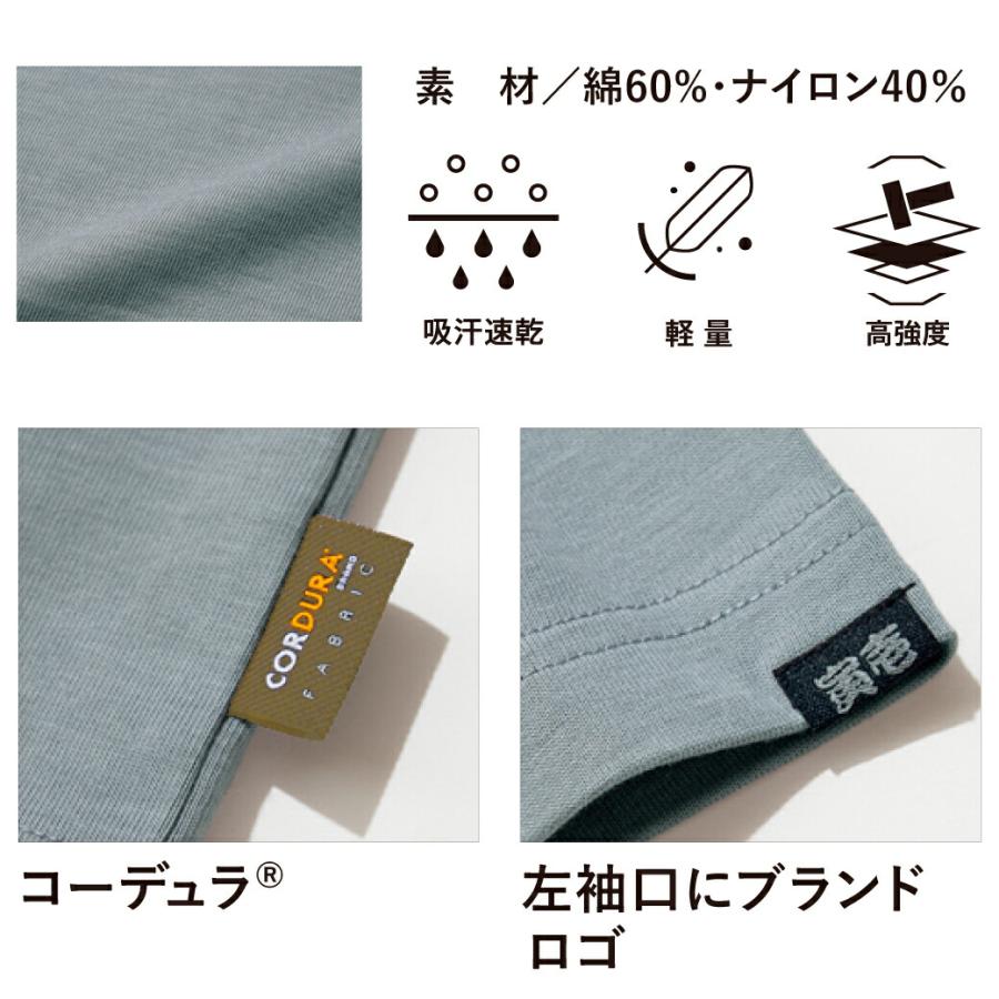 寅壱 半袖クルーネックTシャツ 9523-618 TORAICHI シャツ 半袖シャツ コーデュラ ナイロン 吸汗速乾 軽量 高強度 トライチ おしゃれ おすすめ｜prouni｜08