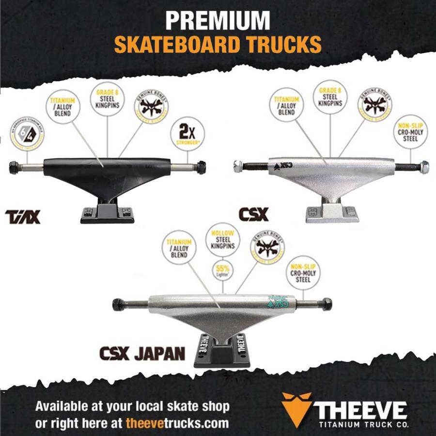 THEEVE TITANIUM TRUCK シーヴ トラック CSX RAW シルバー クロモリスチールシャフト チタニウム チタン スケートボード スケボー |  | 03
