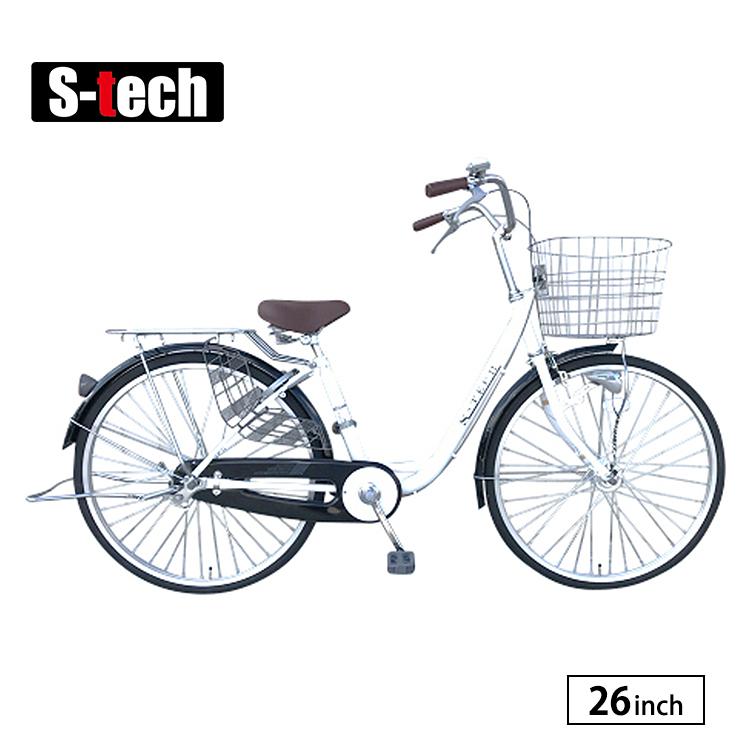 自転車 ママチャリ 完全組立 26インチ 変速なし シティサイクル
