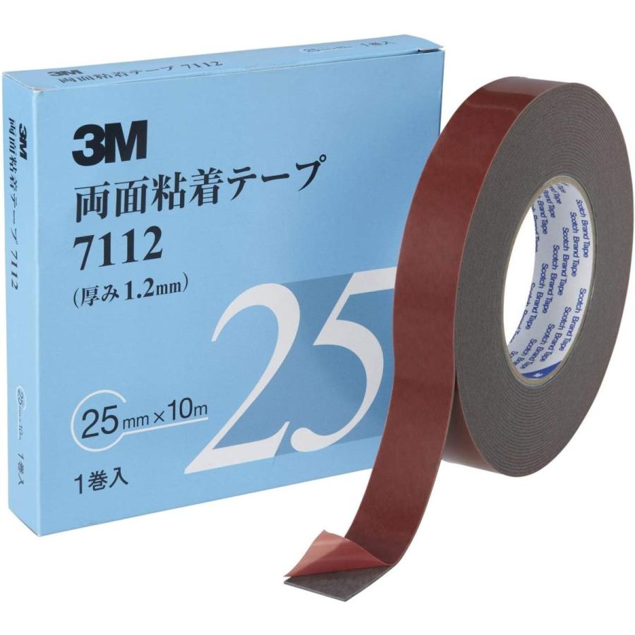 3M スリーエム 7112 両面粘着テープ 25mm×10m 1巻入 : プロウェル