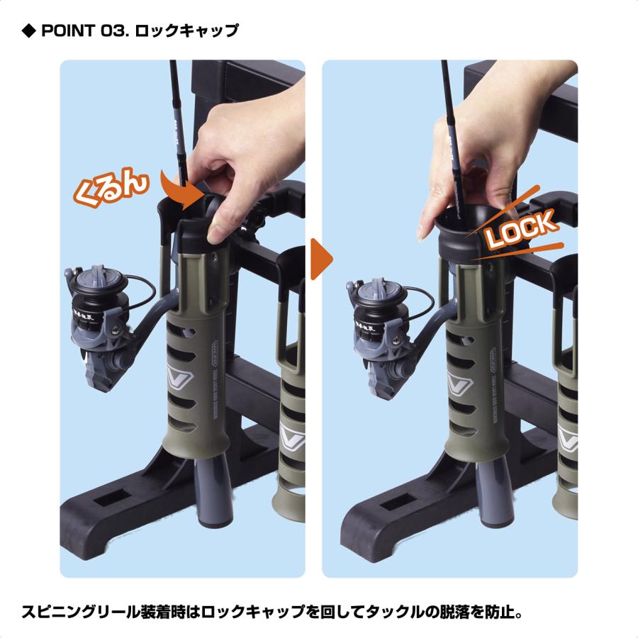 PROX（プロックス） ターンロックロッドストッカー 4本用/オリーブ