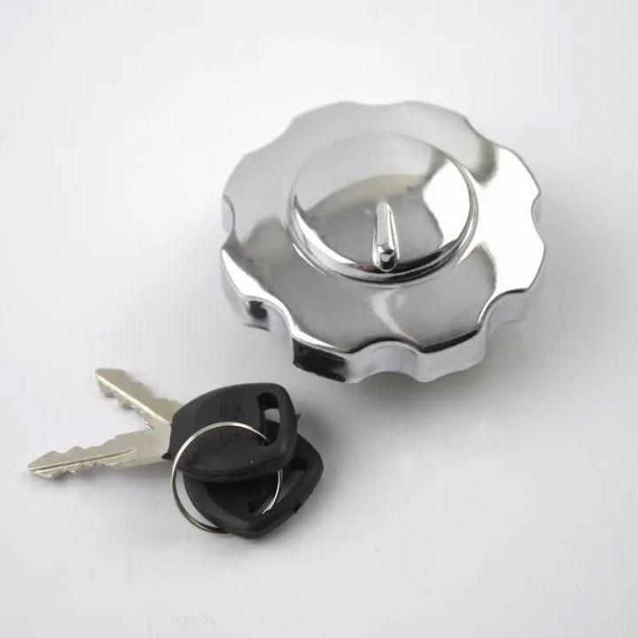 鍵付き高級メッキ仕様バイクガソリンタンクキャップ 汎用交換部品