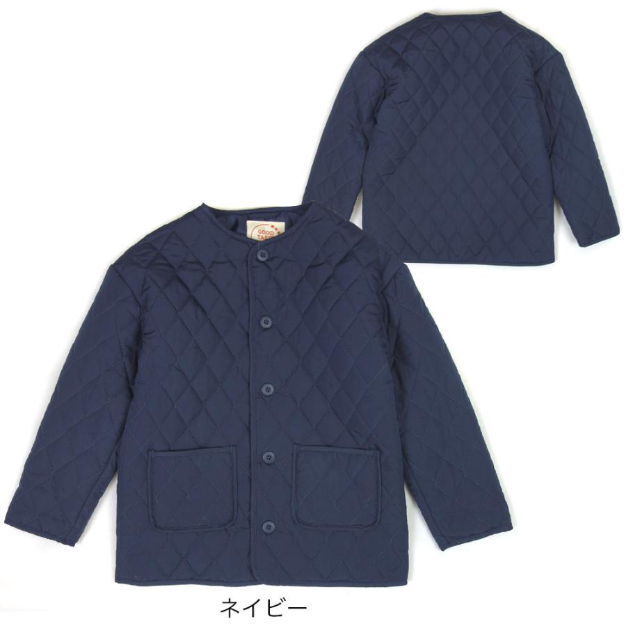 キルティングジャケット 中綿 紺 ネイビー 黒 クロ 軽くて暖か 100cm