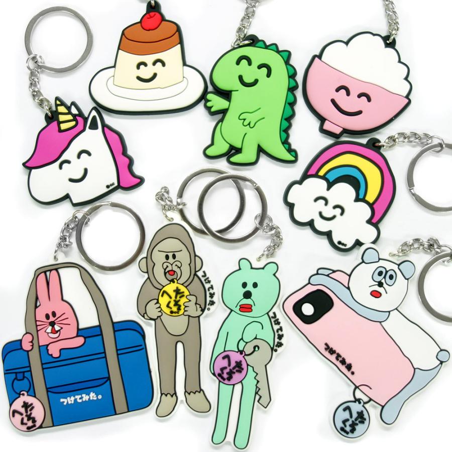 キーホルダー ラバーキーホルダー かわいい ポップでユニーク メール便送料100円 4個まで おえかきさん ヘタクソ オクタニ 財布 帽子 ファッション小物