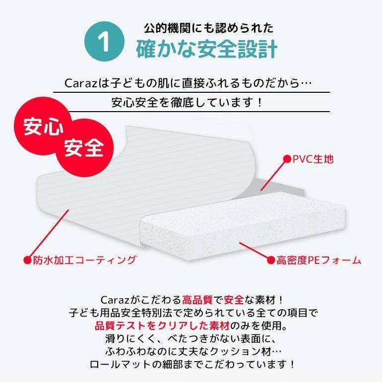 Caraz ロールマット プレイマット ベビー 子供 抗菌 ノンホルム 110×300×1.5cm 赤ちゃん カット pvc マット お昼寝 厚手 防水 出産祝い 防音 (rool110-300) 