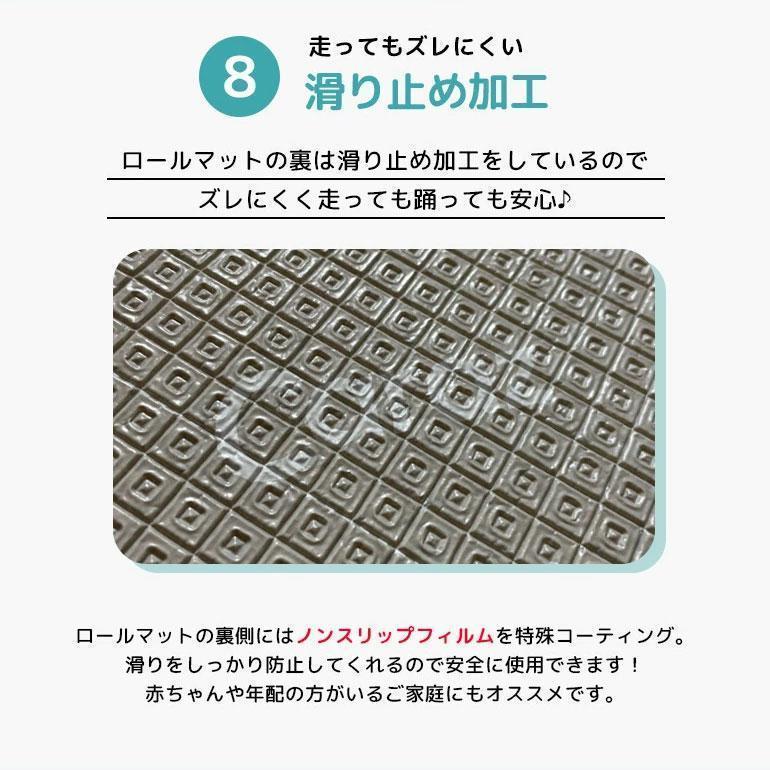 Caraz ロールマット プレイマット ベビー 子供 抗菌 ノンホルム 110×300×1.5cm 赤ちゃん カット pvc マット お昼寝 厚手 防水 出産祝い 防音 (rool110-300) 