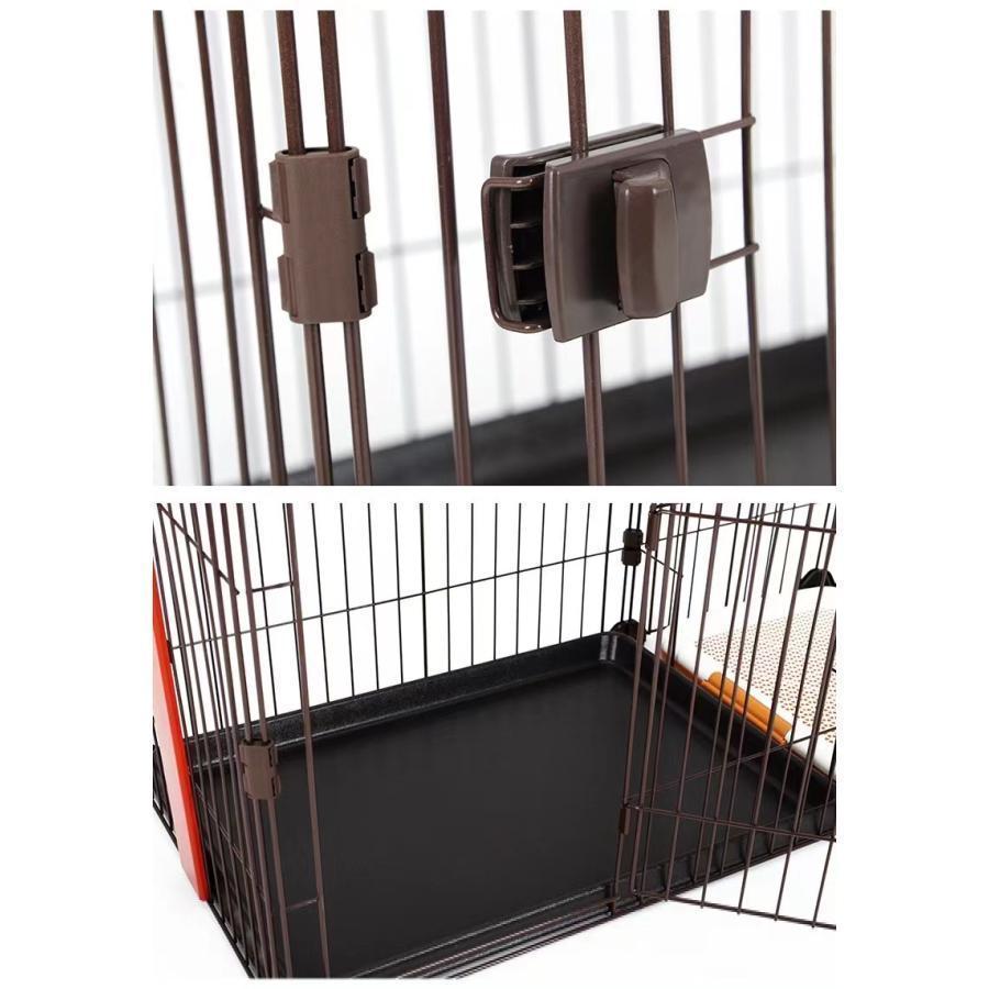 C10050-１L わんこ向け トイレ付きケージ ツールームドッグサークル 屋根面付 ツードア インテリアケージ 木製 トイレのしつけができる 室内ケージ 